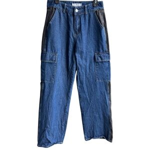 Flying Angel Blue and Black Cargo Jeans